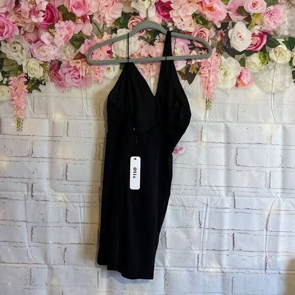 NWT OLIA Anthropologie LITTLE BLACK SHOULDER DRESS S - Picture 7 of 9